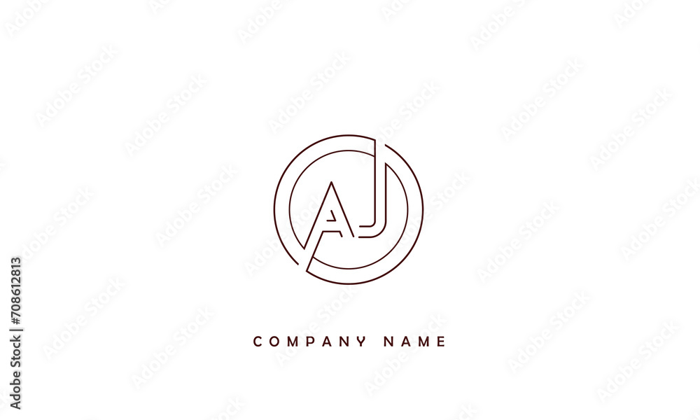 AJ, JA, A, J Abstract Letters Logo Monogram AJ, JA, A, J Abstract Letters Logo Monogram