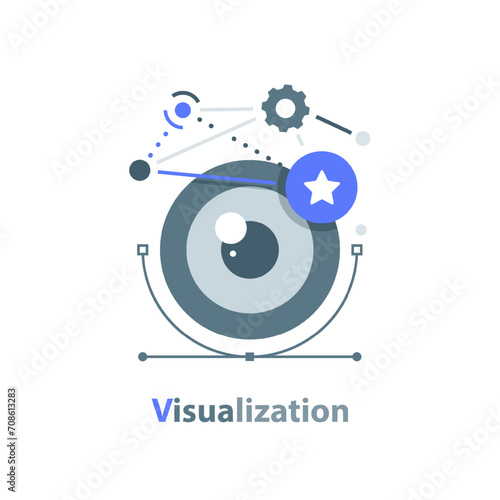 Visualization,Eye looking vector icon,flat design icon vector illustration