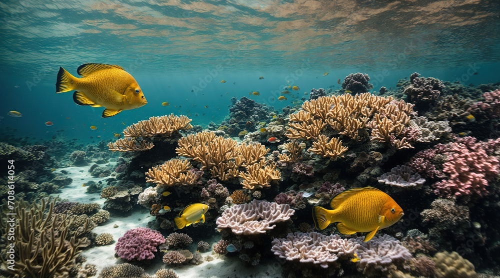 the vivid underwater realm of coral reefs, home to exotic animals and brilliant corals dancing in pristine waters the vivid underwater realm of coral reefs, home to exotic animals and brilliant corals dancing in pristine waters