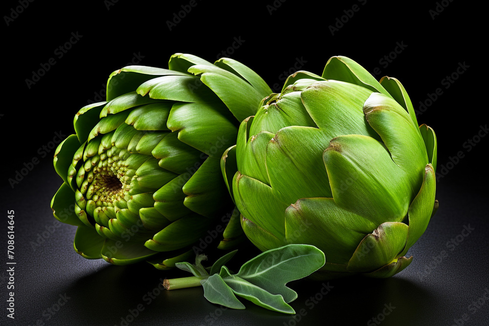 Obraz premium Artichoke isolated on white background created with Generative Ai
