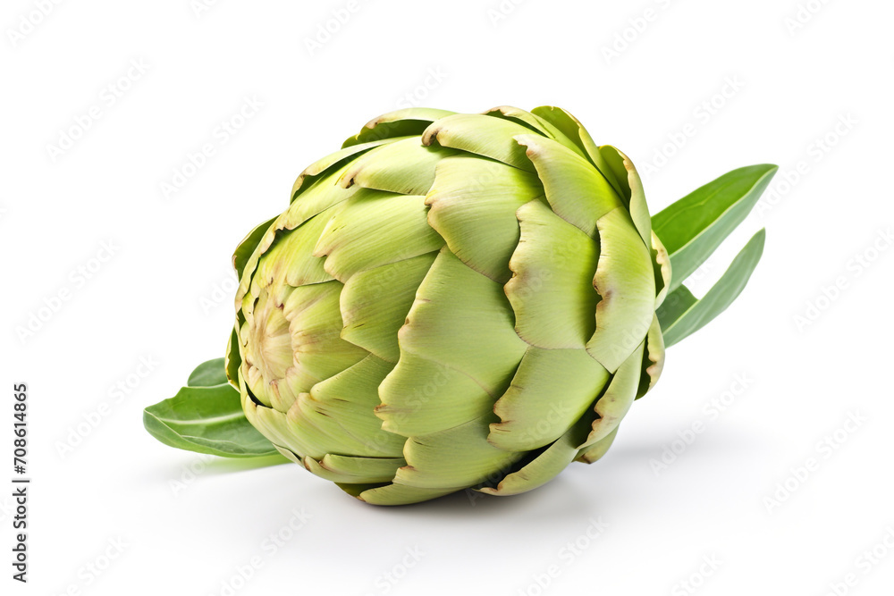 Fototapeta premium Artichoke isolated on white background created with Generative Ai