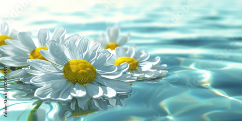 Serene Daisies Floating on Calm Waters