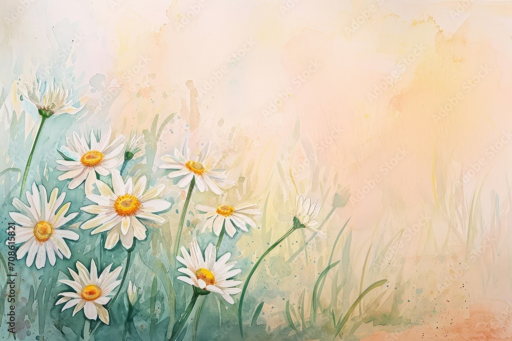 Art floral background with Daisies flowers, copy space. Art floral background with Daisies flowers, copy space.