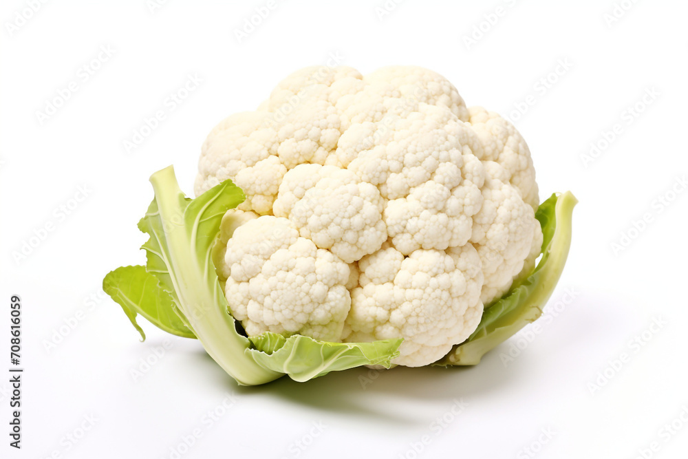 Cauliflower isolated on white background created with Generative Ai Cauliflower isolated on white background created with Generative Ai