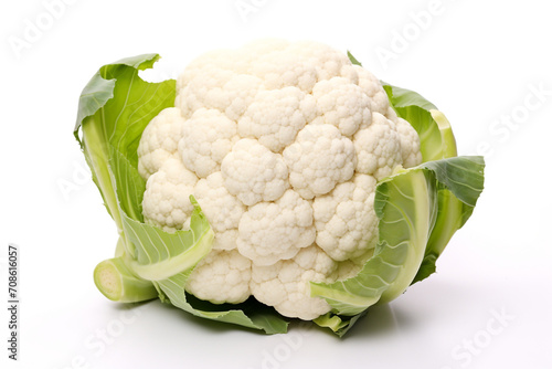 Cauliflower isolated on white background created with Generative Ai