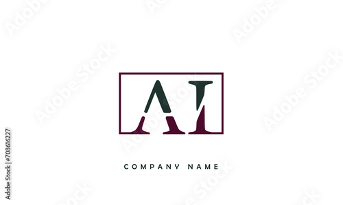 AI, IA, A, I Abstract Letters Logo Monogram