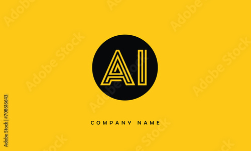 AI, IA, A, I Abstract Letters Logo Monogram