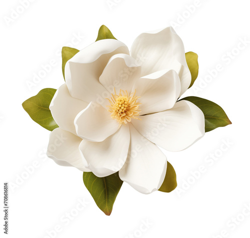 Magnolia flower isolated on transparent background. PNG file  cut out
