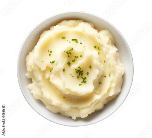 Mashed potatoes isolated on transparent background. PNG file, cut out
