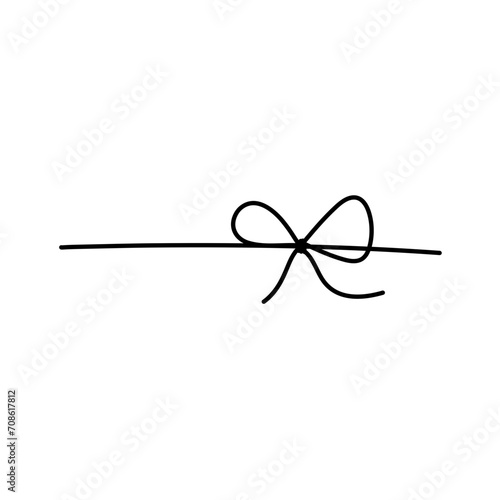 Hand drawn doodle stroke ribbon bow