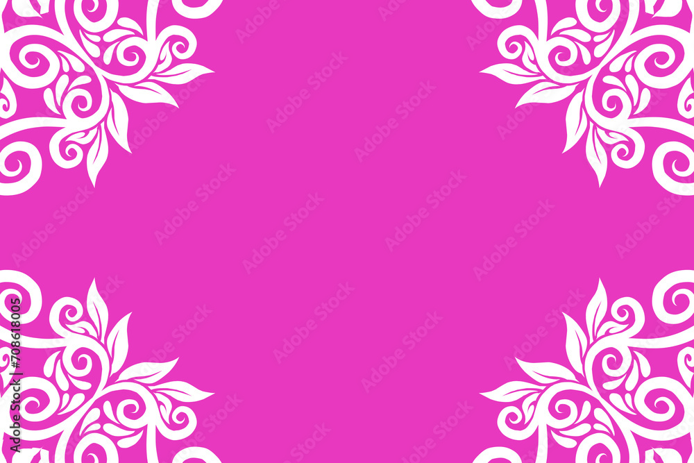 Beautiful frame white flowers line art pattern of indonesian culture traditional tenun batik ethnic dayak ornament Beautiful frame white flowers line art pattern of indonesian culture traditional tenun batik ethnic dayak ornament