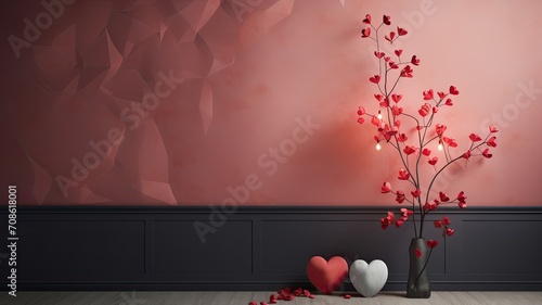 enchanting Valentine's Day background that conveys the essence of love and romance, utilizing clean lines and contemporary aesthetics to evoke a sense of modern elegance.
