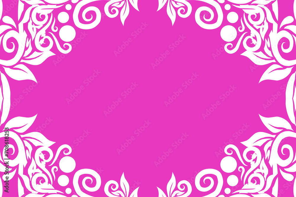 Beautiful frame white flowers line art pattern of indonesian culture traditional tenun batik ethnic dayak ornament Beautiful frame white flowers line art pattern of indonesian culture traditional tenun batik ethnic dayak ornament