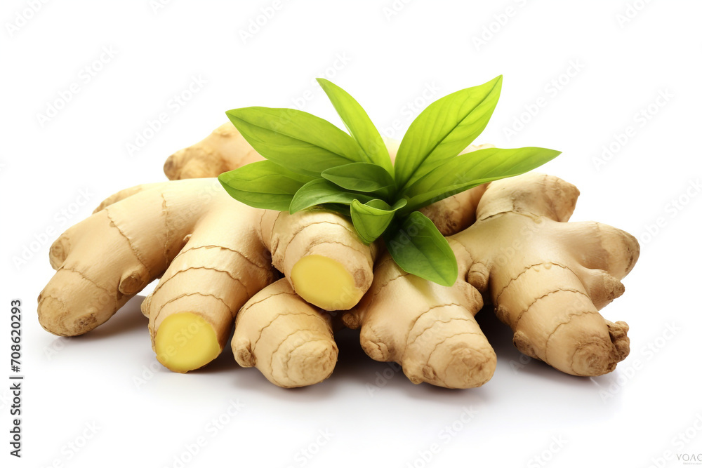 Ginger isolated on white background created with Generative Ai Ginger isolated on white background created with Generative Ai