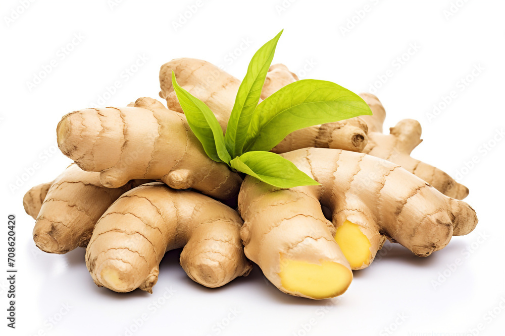 Ginger isolated on white background created with Generative Ai Ginger isolated on white background created with Generative Ai