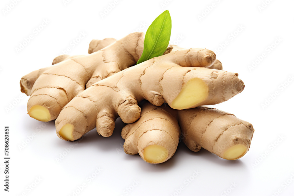 Ginger isolated on white background created with Generative Ai Ginger isolated on white background created with Generative Ai
