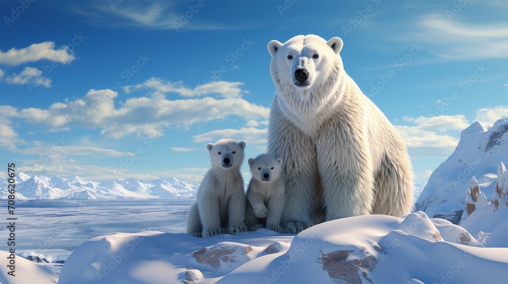 A Polar bear animal - obrazy, fototapety, plakaty 