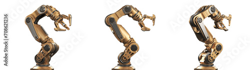Fotografija Robotic arm or yellow mechanical hand computing different movements