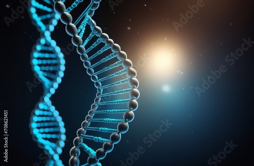 abstract DNA on beautiful dark background. Conceptual design of genetic information for science theme. Blue Dna molecule. DNA molecules in chromosomes. science, biology