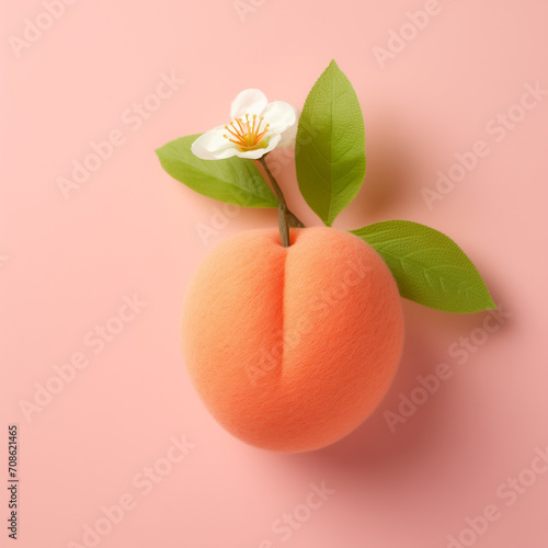 felt peaches, light background, peach fuzz, 