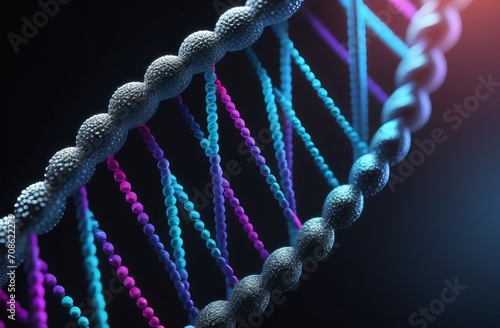 abstract DNA on beautiful dark background. Conceptual design of genetic information for science theme. Blue Dna molecule. DNA molecules in chromosomes. science, biology