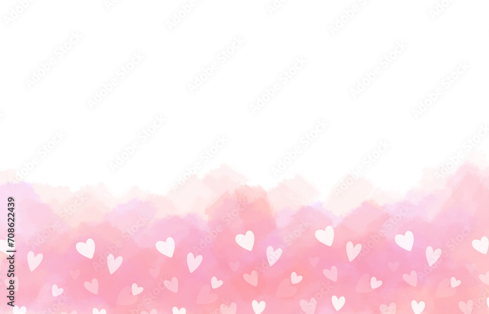 Pastel purple and pink splash watercolor heart valentine day border cute frame banner Pastel purple and pink splash watercolor heart valentine day border cute frame banner