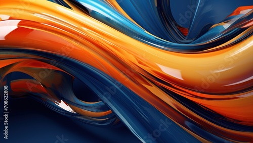 Blue and orange abstract shapes