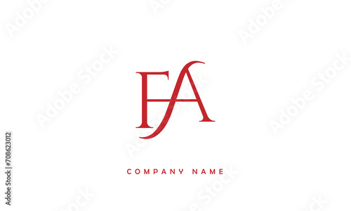 AF, FA, A, F Abstract Letters Logo Monogram