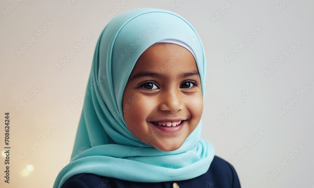 happy little muslim girl, little child, children's emotions, portrait of children, happy children happy little muslim girl, little child, children's emotions, portrait of children, happy children