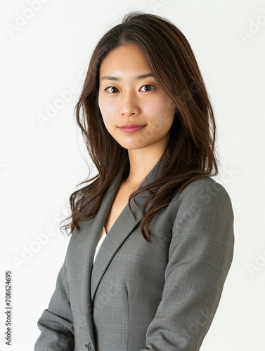 日本人女性の証明写真 (ID photo) 