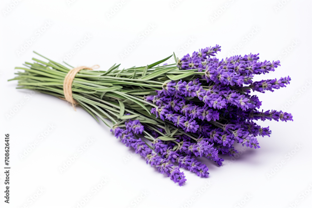 Naklejka premium Lavender isolated on white background created with Generative Ai