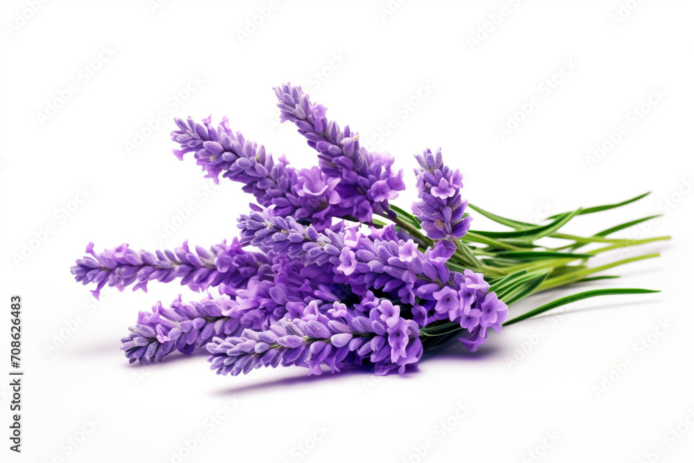 Obraz premium Lavender isolated on white background created with Generative Ai