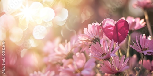 Happy valentine's day, fine daisy color tone design, Blur and Select focus background. © Nopparat