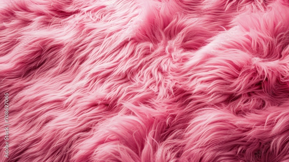 Close Up of Pink Fur Texture - Soft and Voluminous Material Background