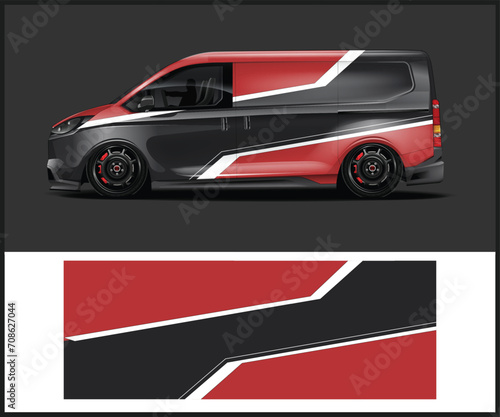 Racing car wrap design vector Graphic abstract stripe racing background kit designs for wrap vehicle