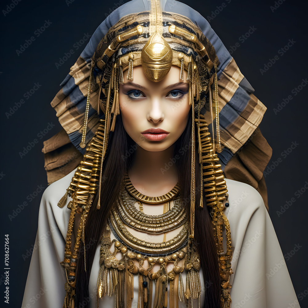 Femme portant un costume égyptien de l'antiquité