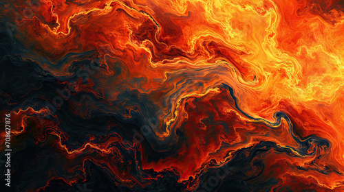 The Dance of Flames in a Fiery Inferno: Crimson, Amber, and Onyx, Painting the Sky with an Intense, Mesmeric Glow