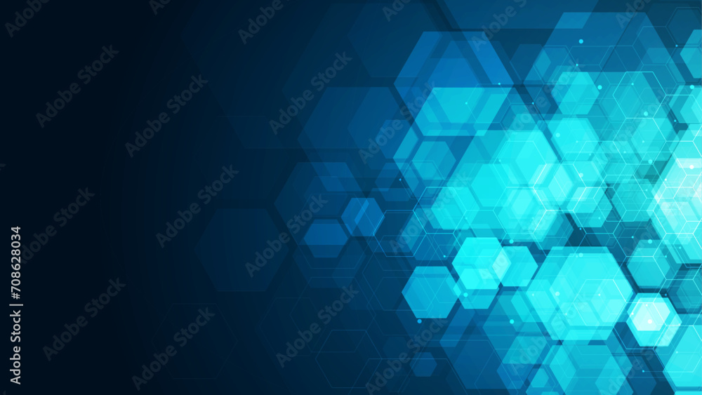 Abstract cube hexagon shape background. Digital technology concept Abstract cube hexagon shape background. Digital technology concept