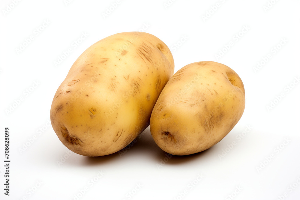 Potato isolated on white background created with Generative Ai
