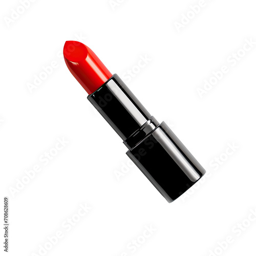 Vibrant Red Lipstick Smudge with Elegant Lipstick Case on a transparent Background