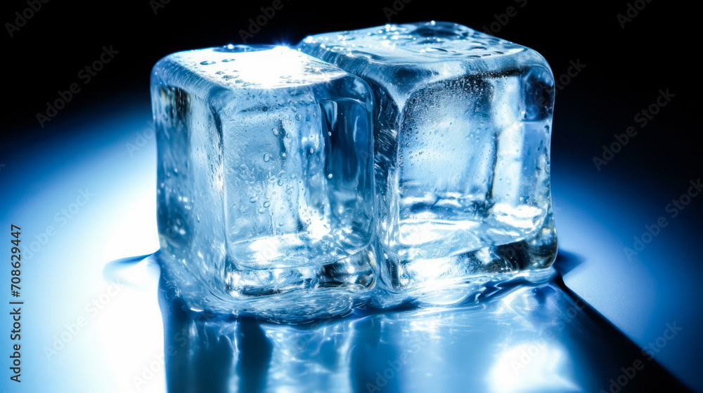 Crystal clear perfection, Ice cubes isolated on a sleek black background, a cool addition to elevate your designs and quench the visual thirst. Crystal clear perfection, Ice cubes isolated on a sleek black background, a cool addition to elevate your designs and quench the visual thirst.