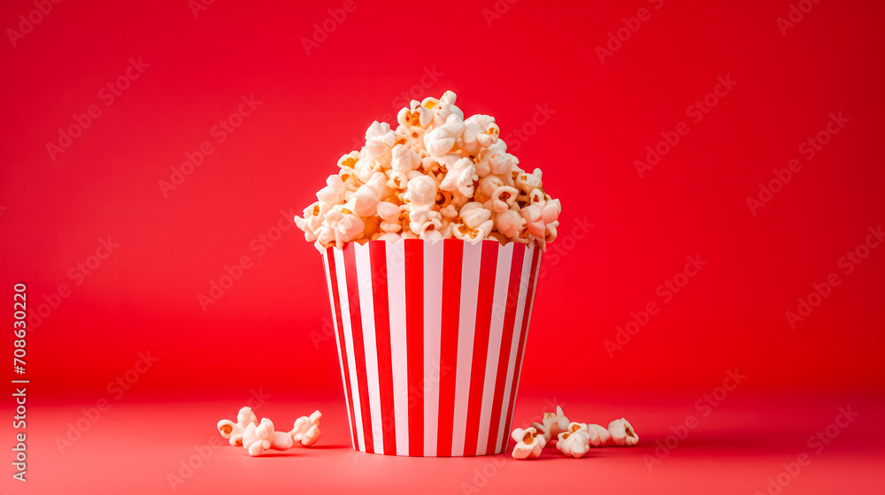 Popcorn delight, A vibrant background sets the stage for the ultimate movie watching experience, enhancing the joy of crunchy, buttery popcorn.