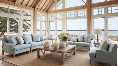 The modern cottage interior design trend popped up last year and will continue to grow in popularity in 2024 due to its approachable mix of European charm and modern element interior space home © VERTEX SPACE