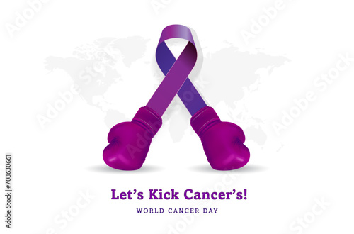 Vector creative concept of World Cancer Day, 4 february. How to Fight, beat or kick cancer, tips, tricks, poster, banner and awareness design.