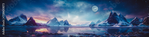 Paysage d'antarctique, panorama photo