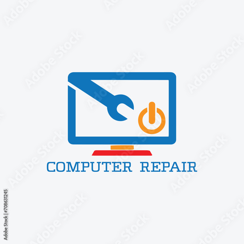 computer repairing logo design vector	