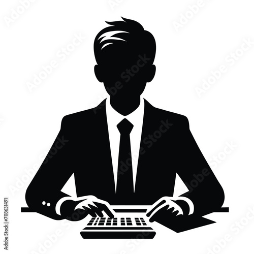 Accountant at Work Silhouette