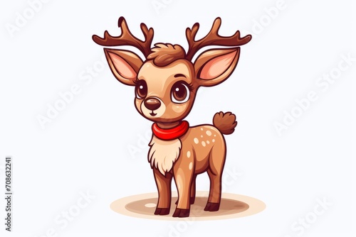 Adorable reindeer clip art with a red Rudolph nose