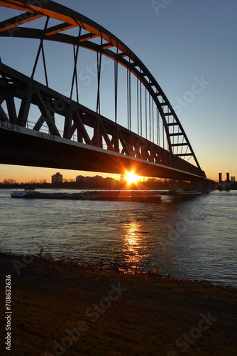 Sunset on the Rhine in Düsseldorf