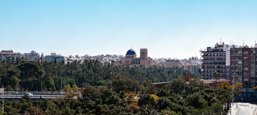 Panorama view of the city of Elche.